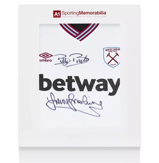 Camicia West Ham Sir Trevor Brooking & Billy Bonds doppia firma - 2019-2020, via -
