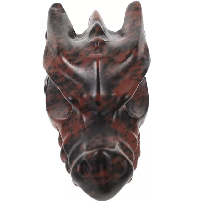 Statua Testa di Drago Per Desktop Collezione Animali Statua Cristallo Teschi Quarzo