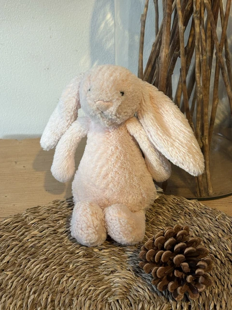 JELLYCAT BASHFUL PINK Bunny Rabbit Small Rattle Soft Toy Retired Rare £ ...