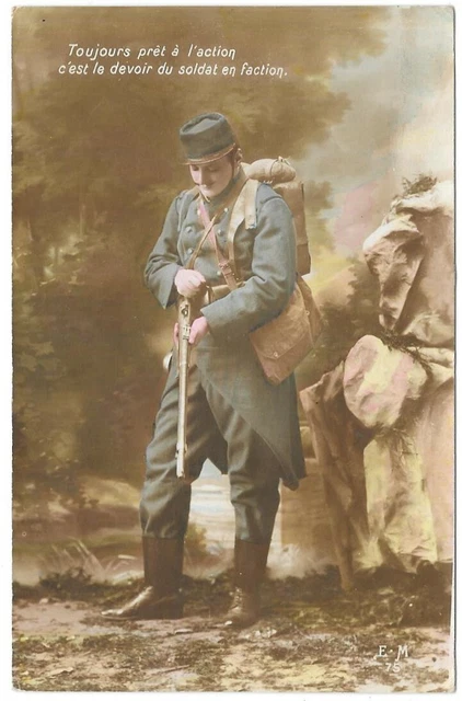 CAVALIER FRANÇAIS MONOBLOC sabre au clair guerre 14-18 soldat plomb
