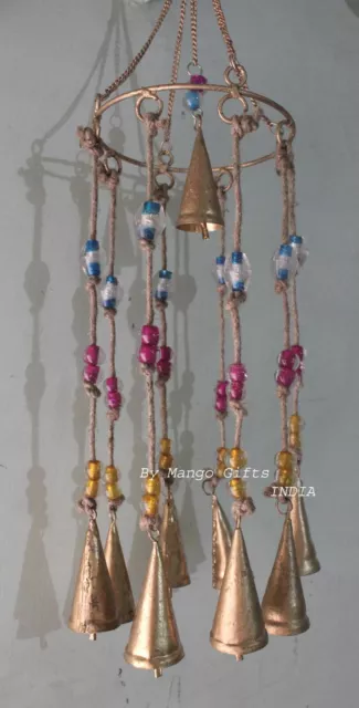 Antique Look Wind Chime Bell Indoor Outdoor Patio Garden Decor India Metal Craft 3