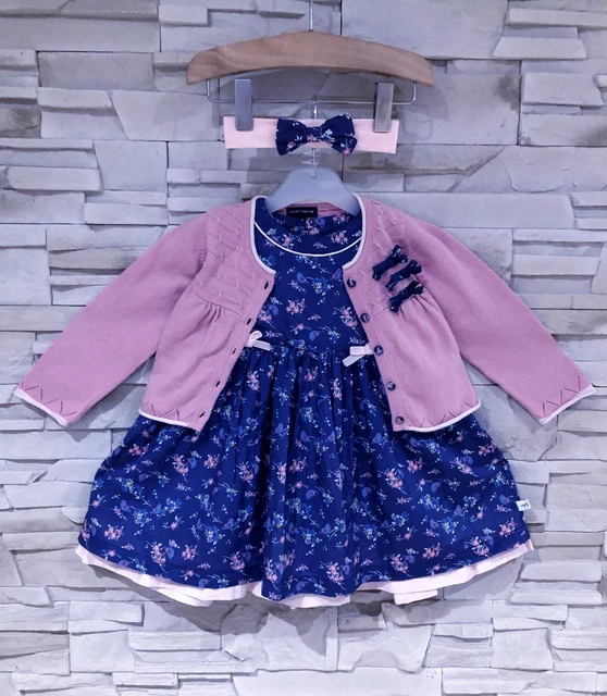 Ensemble Bébé Fille 3 Pièces Absorba – Tunique + Short + Chapeau Imprimé Liberty Fleuri, Taille 3 Mois