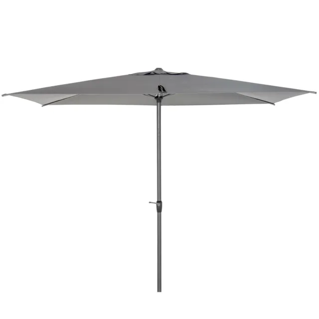 Outsunny 2.58m Aluminium Garden Parasol Sun Umbrella Angled Canopy Grey