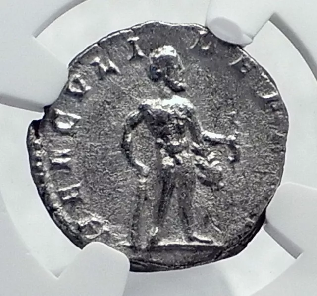 SEPTIMIUS SEVERUS Authentic Ancient 201AD Silver Roman Coin HERCULES NGC i81667
