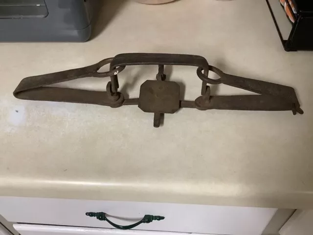 Hand Forged Trap Vintage Antique Double Long Spring Fur Trade Newhouse