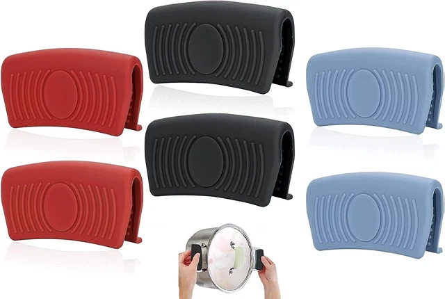 6 Pezzi Presine Silicone Da Cucina,Manico Silicone Presine,Resistenti Presine Da
