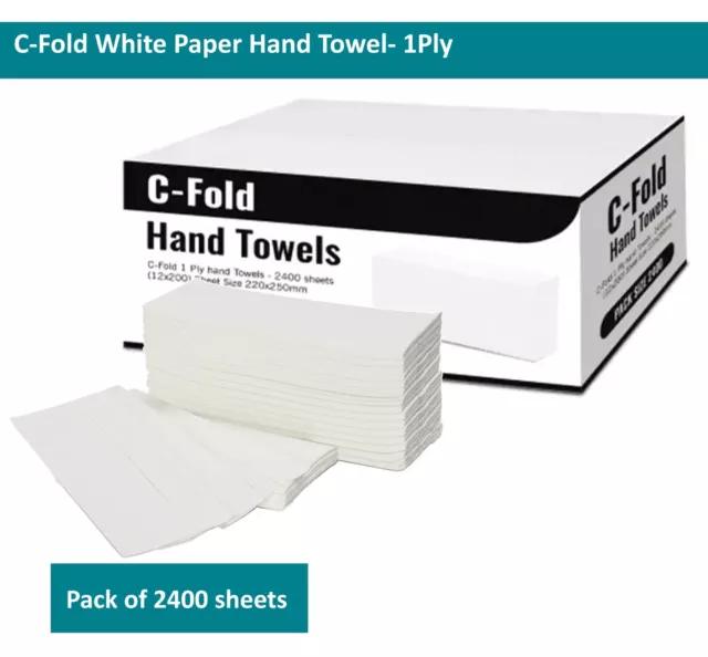 C-Fold Multi Fold Paper Hand Towels in White 1 Ply Case of 2560 Soft Tissues