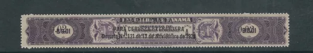 PANAMA circa (1920) ovpt HABILITADA PARA CERVEZA 17 NOVEMBER 1920 full gum MLH