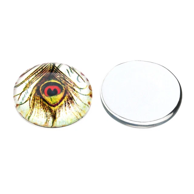 2x Flatback Dome Cabochons Schmuck Glas Snap Schmuck Machen Cabochons Glas Patch 2