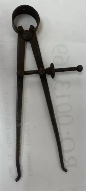 Inside Spring Caliper 7" Flat Leg Unbranded Yankee Style Machinist Lathe Vtg USA