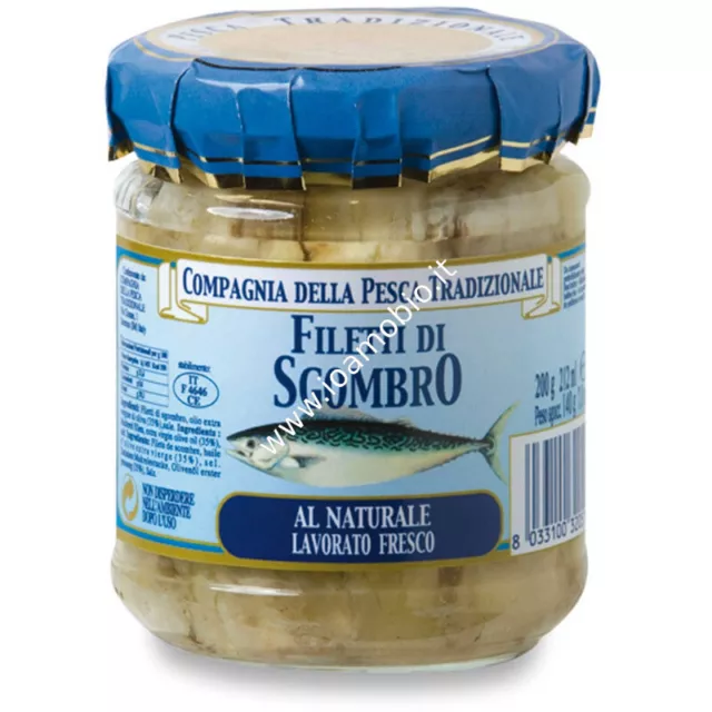 Filetti di Sgombro al Naturale 200g -  Compagnia della pesca tradizionale
