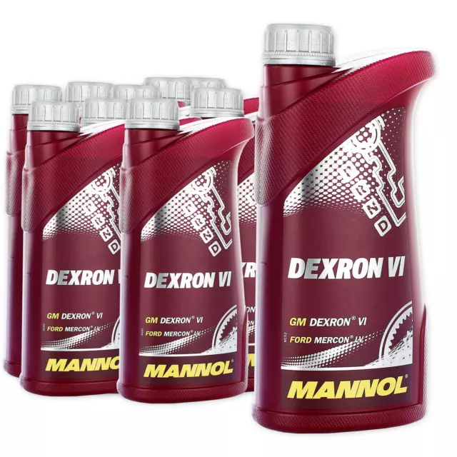 10x 1 Liter MANNOL Dexron VI Automatik Getriebeöl für Ford / MB / Toyota u.a.