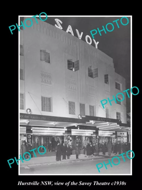 OLD LARGE HISTORICAL PHOTO OF THE SAVOY THEATRE HURSTVILLE NSW c1930