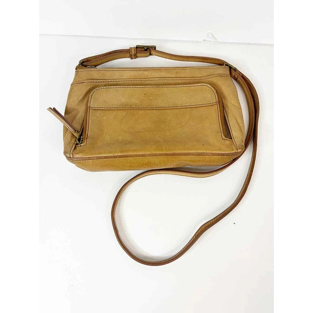 Margot Purse  Beige Small Crossbody Bag Leather Zip Closure