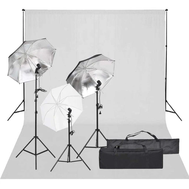 Kit per Studio Fotografico con Set di Luci e Fondale 5199397