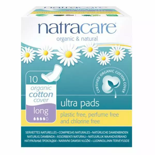 Natracare Bio & Natur Ultra Pads mit langen Flügeln (10 pro Packung) (6er Pack)