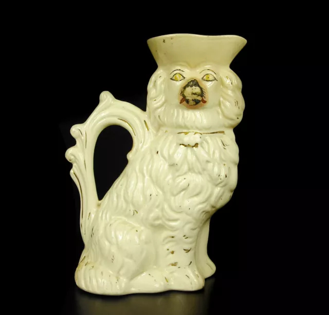 Vaso, Brocca Cane IN Maiolica Di Tipo Imbraco Earthenware Dog Vaso H:19cm XIX Th
