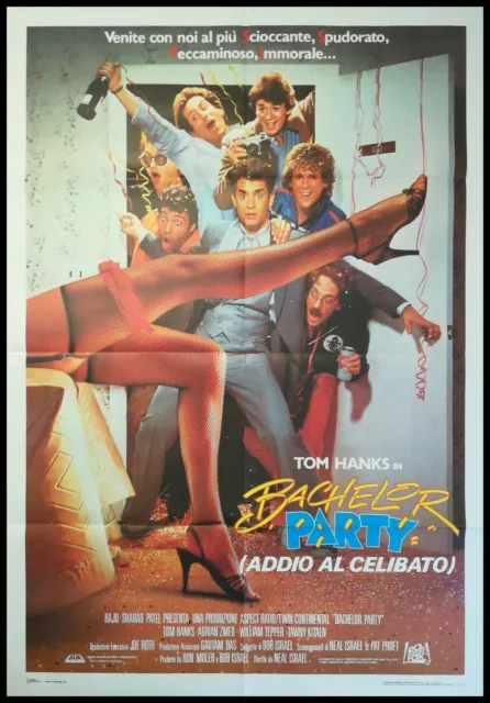 BACHELOR PARTY 1984 Original Movie Poster 39x55" 2Sh Italian TOM HANKS ISRAEL