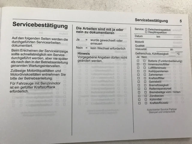 Falkenhorn Serviceheft Auto Universal - SH-15 Mit 15 Inspektionen, Made In Germany - Perfekt Für Wartungsdokumentation