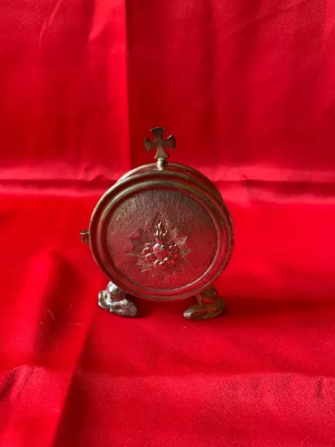 Teca ostensorio sacro cuore di Gesù vintage 
