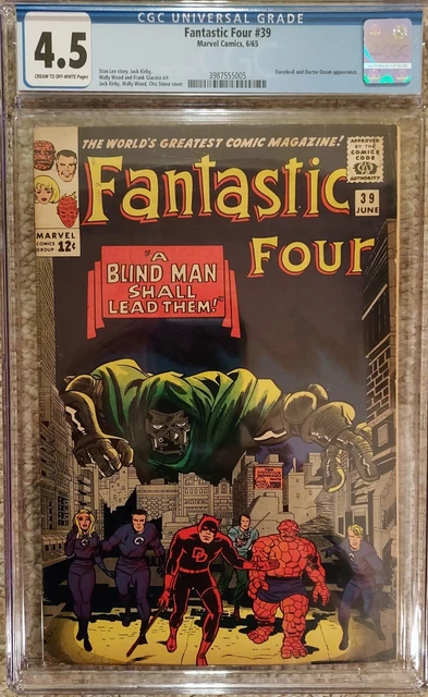 FANTASTIC FOUR #39 Daredevil/Dr. Doom￼ CGC 4.5 OFF WHITE to WHITE PGS 💥