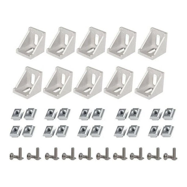 50Pcs Corner Bracket 2020 Series Aluminum Profile Connector Set For 6mm Slot