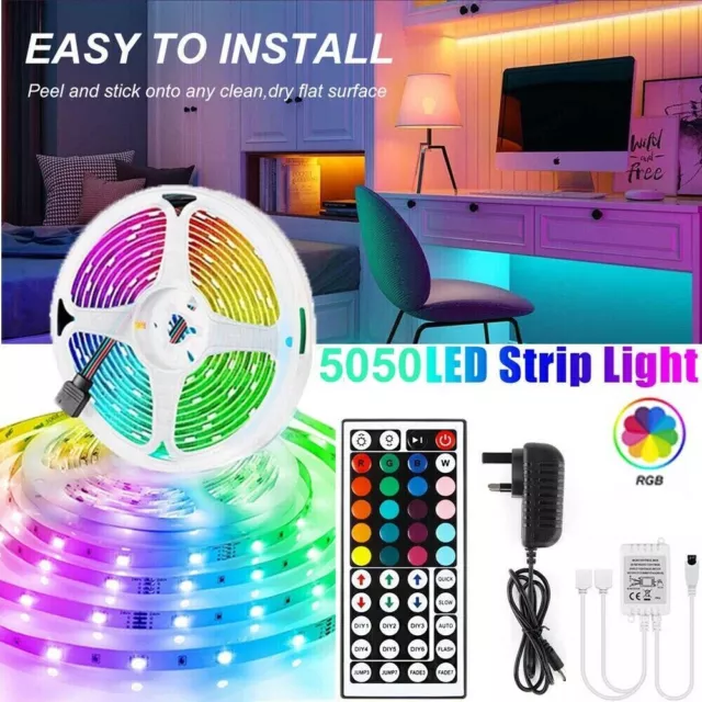 LED Strip Lights 10M 15M 20M 5050 RGB Colour Tape Cabinet Kitchen TV Lighting 3