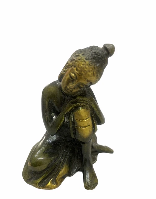 Buddha Brass Antique Teaching Thinking Sleeping Budha Paper Weight Garden Decor