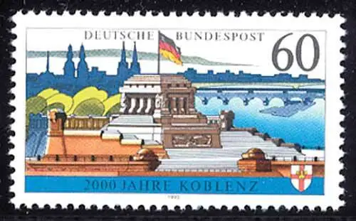 BRD Bund Nr. 1583x postfrisch ** Koblenz-weißes Papier