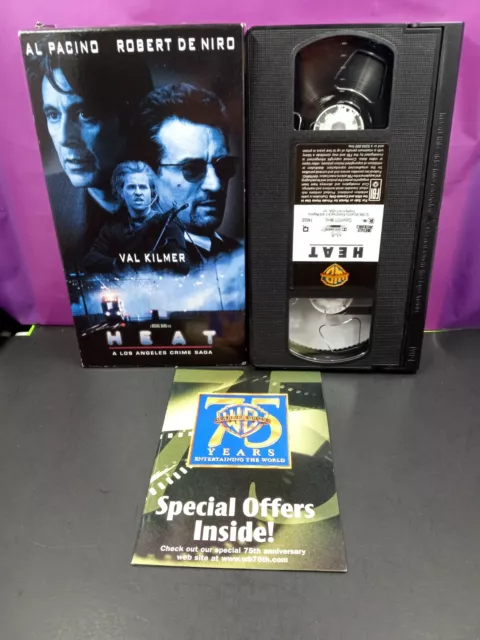 HEAT AL PACINO Robert De Niro Val Kilmer VHS WB Warner Bros With Promo