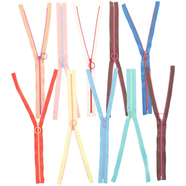 10pcs à fermetures à glissière décoratives à couture à glissière diy pour vêteme