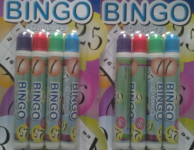 8PC BINGO DABBERS MARKERS MULTI-COLOURED PENS FOR BINGO TICKETS KIDS FUN  TOY £5.43 - PicClick UK