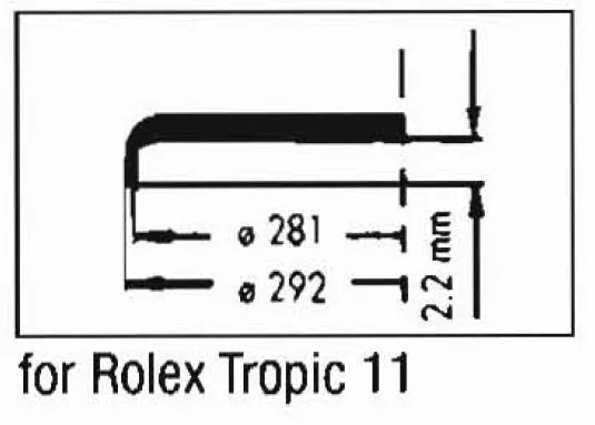 RLX Acryl Glas kompatibel mit Rolex Tropic 11 (ohne Lupe)