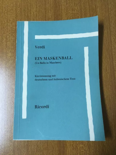Verdi - UN BALLO IN MASCHERA - spartito canto-piano con testo in Tedesco