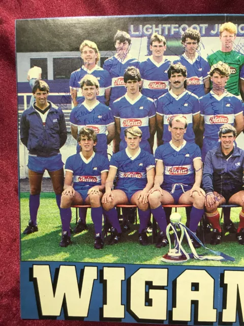 23 Autographs WIGAN ATHLETIC FC 85/86-Handsigned Poster! Hamilton/Tunks/Beesley 2