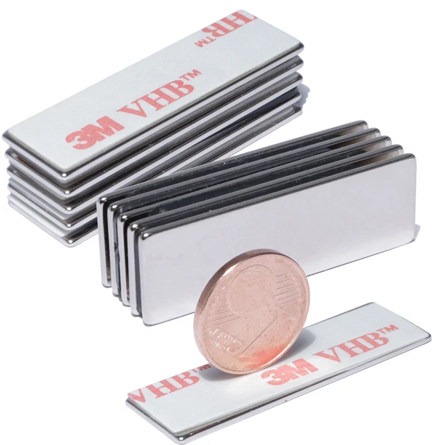 10x Neodym Magnete 20x10x2mm - Starke Rechteckige Magnete Für Whiteboard, Kühlschrank & Basteln