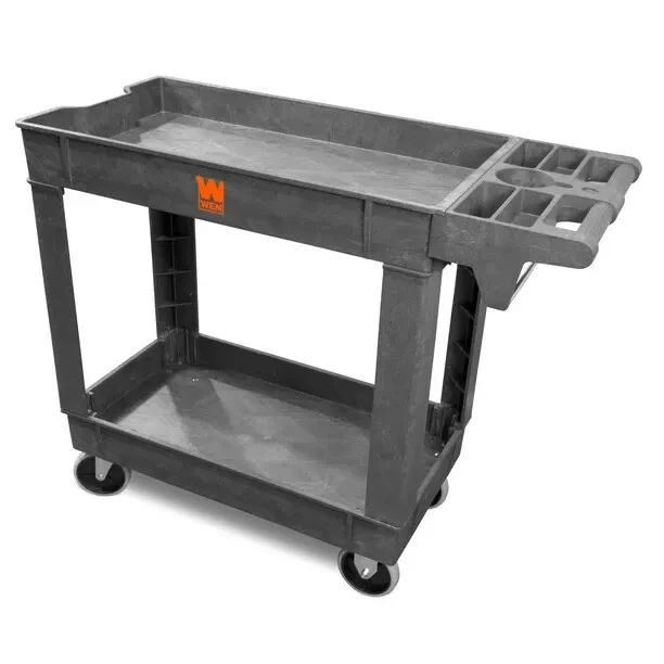 WEN Products 500 - Pound Capacity 40 by 17  Inch Two  Shelf Service Utility Cart