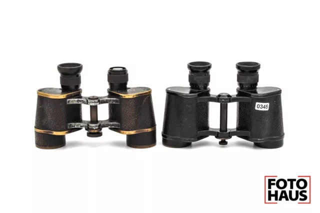 *AS-IS* 2x Carl Zeiss Jena Silvamar 6x Binoculars CZJ WW I II germany  0345