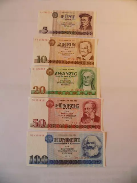 5,- bis 100,- Mark der DDR original alte Geld Scheine gut bis sehr gut k. Münze