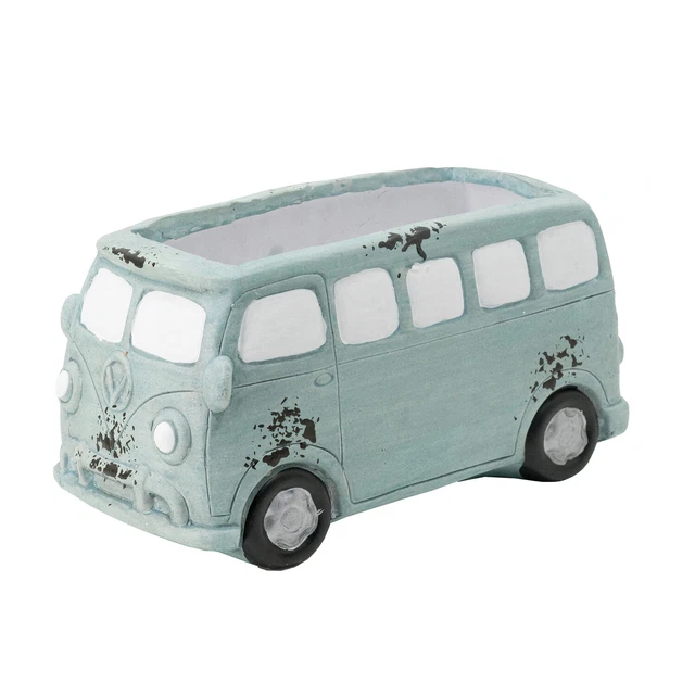 Ceramic Mini Van Outdoor Planter - Blue Finish