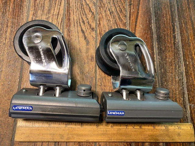 New Pair Of Lewmar Double Genoa Lead Blocks W/1 1/4" T-Track Cars Model 29041700 New Pair Of Lewmar Double Genoa Lead Blocks W/1 1/4" T-Track Cars Model 29041700