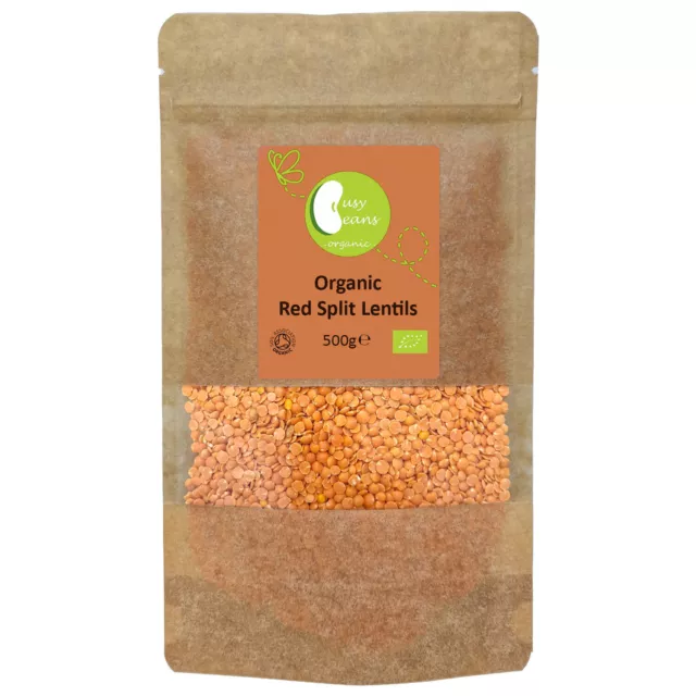 Organic Red Split Lentils -Certified Organic- by Busy Beans Organic