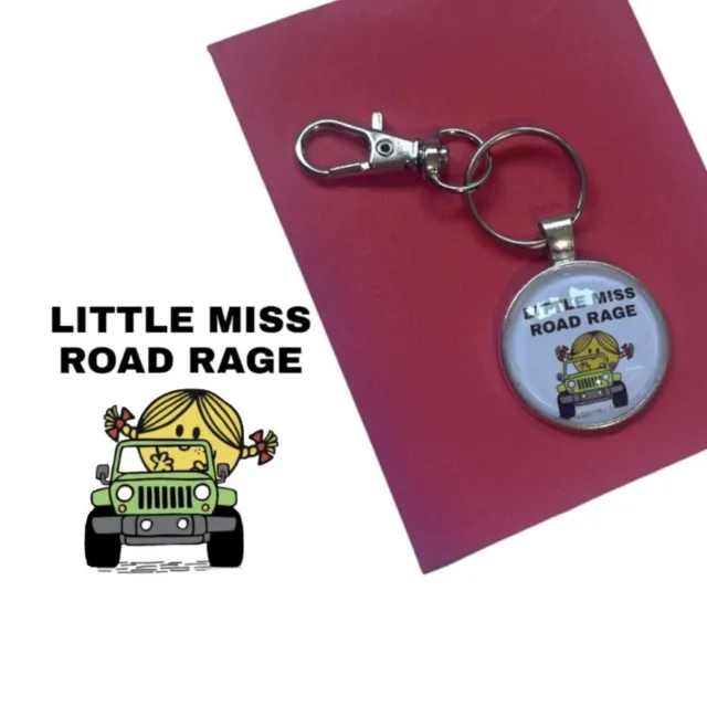 Funny passed Driving Test  LITTLE MISS ROAD RAGE Quality keyring Bag Charm Gift