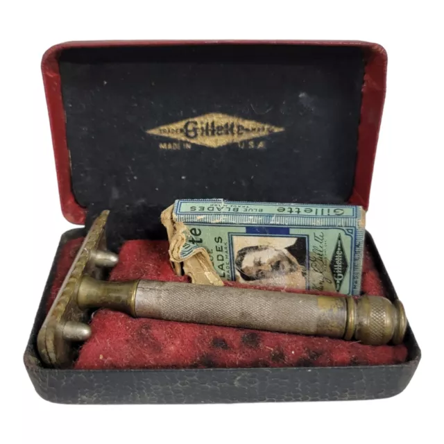 Vintage 1930's Gillette NEW GOODWILL DE Safety Razor  Clean!