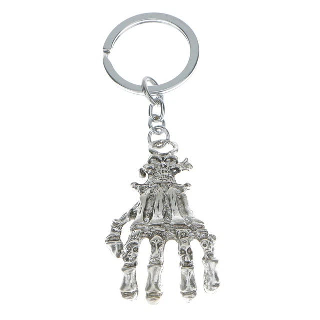 Vintage Punk Skull Hand Pendent Keychain Keyring Car Key / Bag Holder Charms