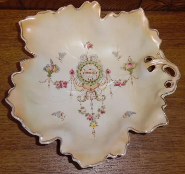 Antique 1912 Crown Devon SF&Co Stoke On Trent England Leaf Bowl - Erin