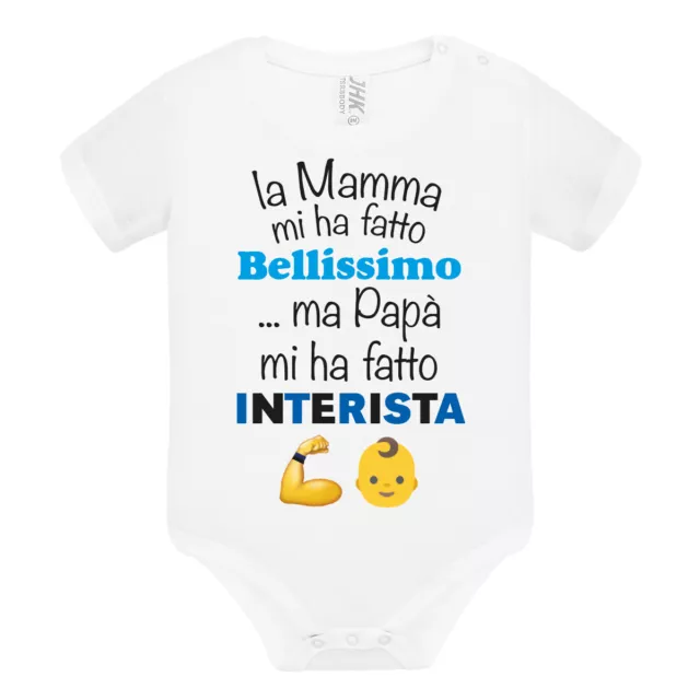 BODY NEONATO INTER manica corta Idea Regalo per bimbo divertente interista