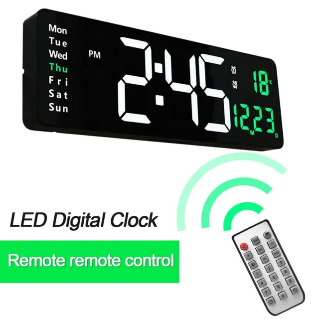 LED Digital Wall Clocks Alarm Clock Temperature Date Display Table Clock