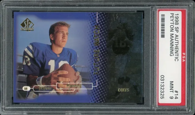 1998 SP Authentic Football #14 Peyton Manning PSA 9