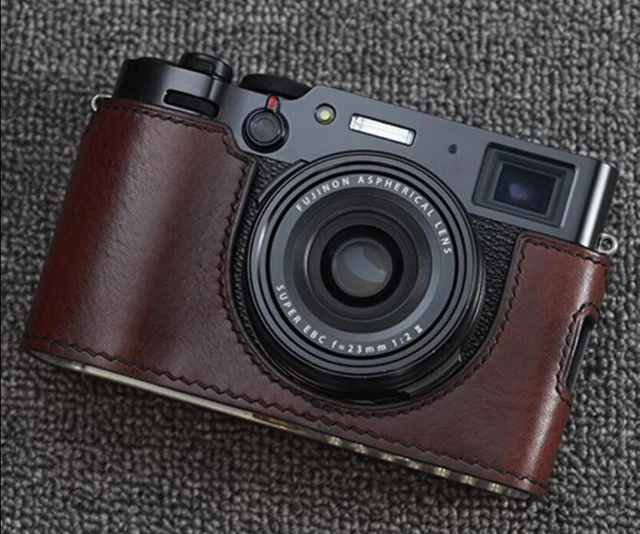 New Half Case For Fujifilm X100V Camera Retro Genuine Leather Cover Handmade New